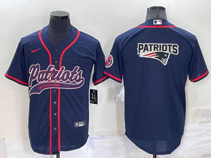 Men New England Patriots Blank Blue 2022 Nike Co branded NFL Jerseys1->new england patriots->NFL Jersey